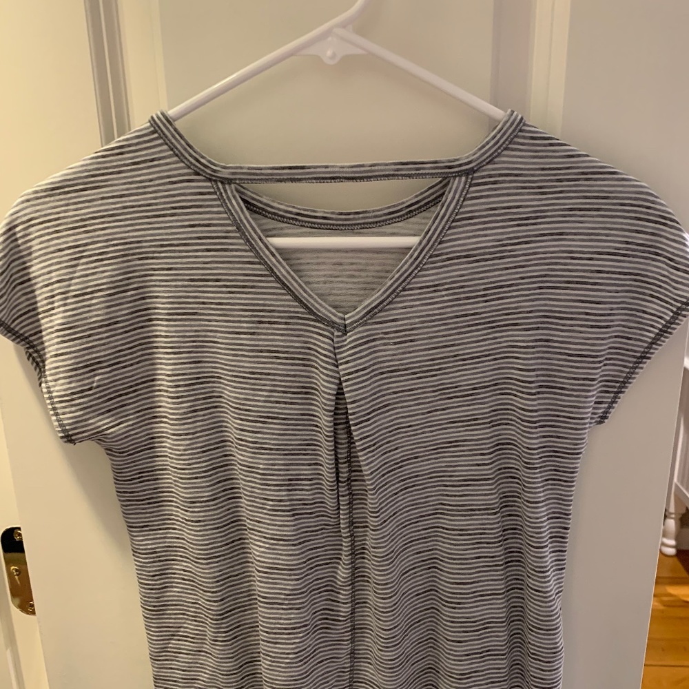 Grey Striped Athleta Girls Tee